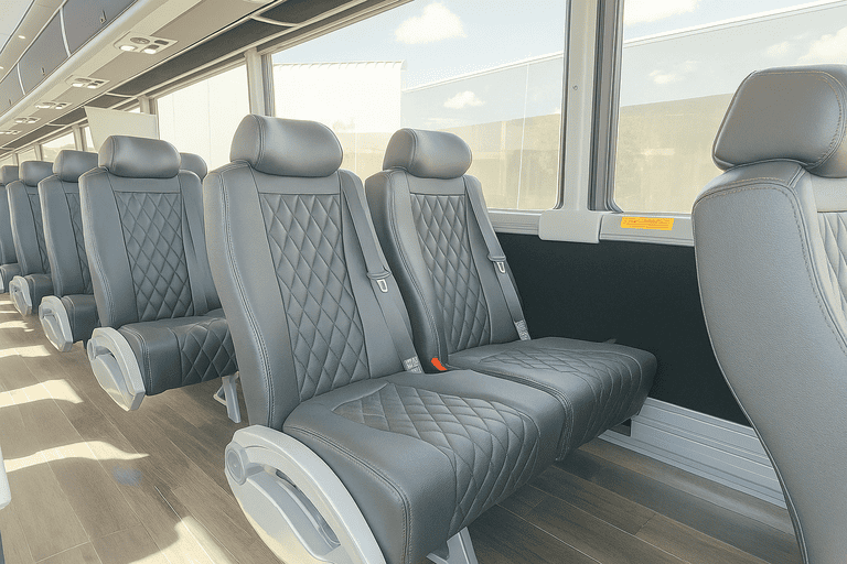 interior of Coach Bus High Point charter bus